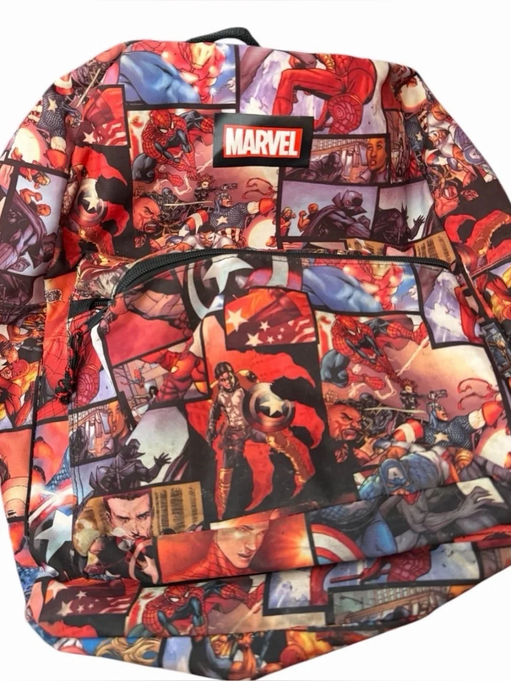 Marvel Spider-Man Patchwork Comic Backpack - Red Multi - Picture 1 of 3